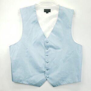 Pronto Uomo Vest Waistcoat Mens 2XL Sky Blue  V-Neck Fabric Button